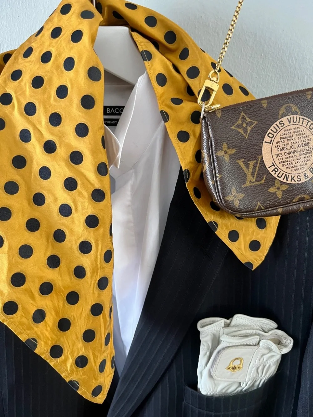 MIU MIU Silk Scarf, Polka Dot-Print, Never Worn, Square, 55 x 55 cm